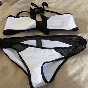 Bluebella white and black mesh bikini NWOT